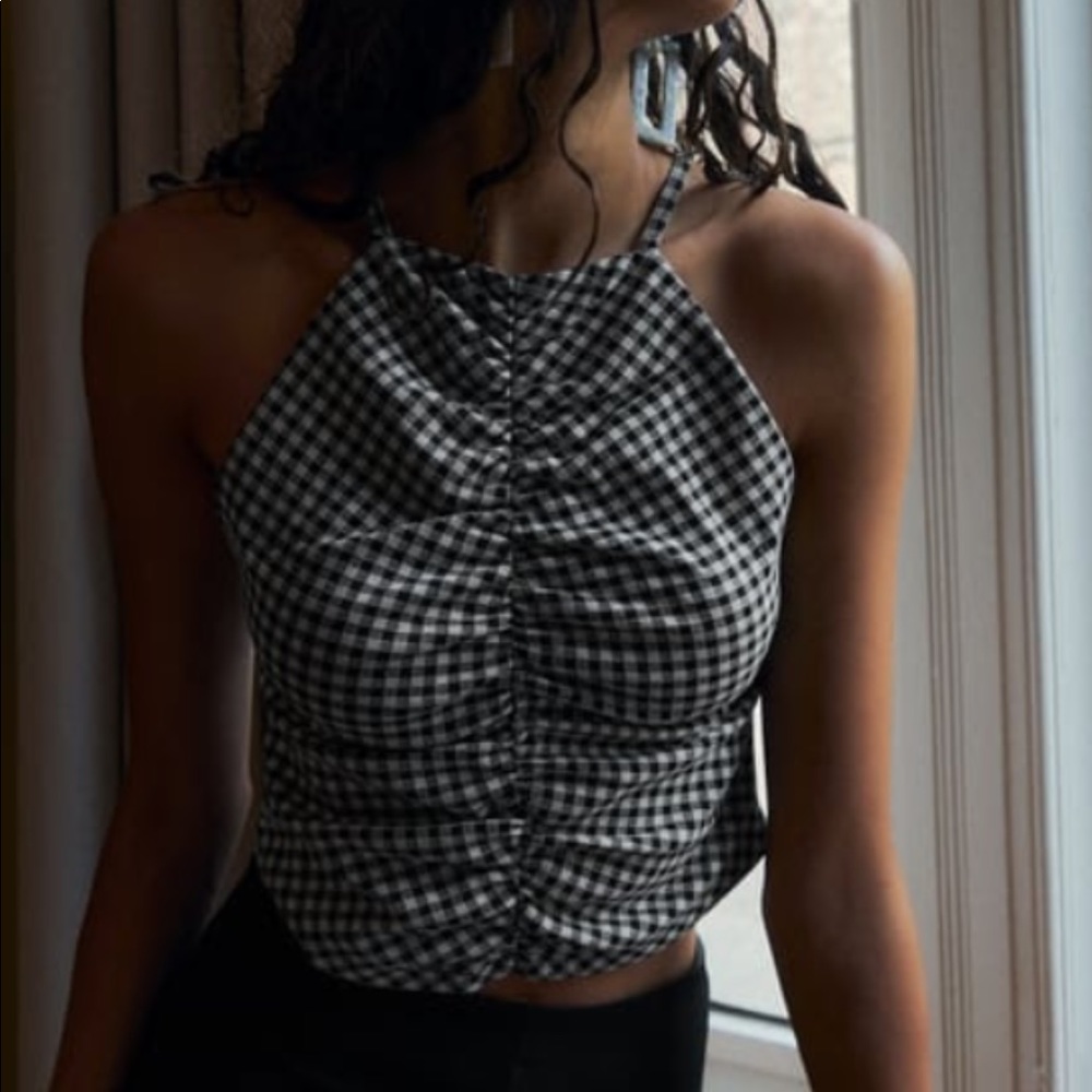 black and white tank top